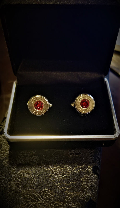 45 ACP bullet cufflinks Swarovski stone __etsy:1964165287