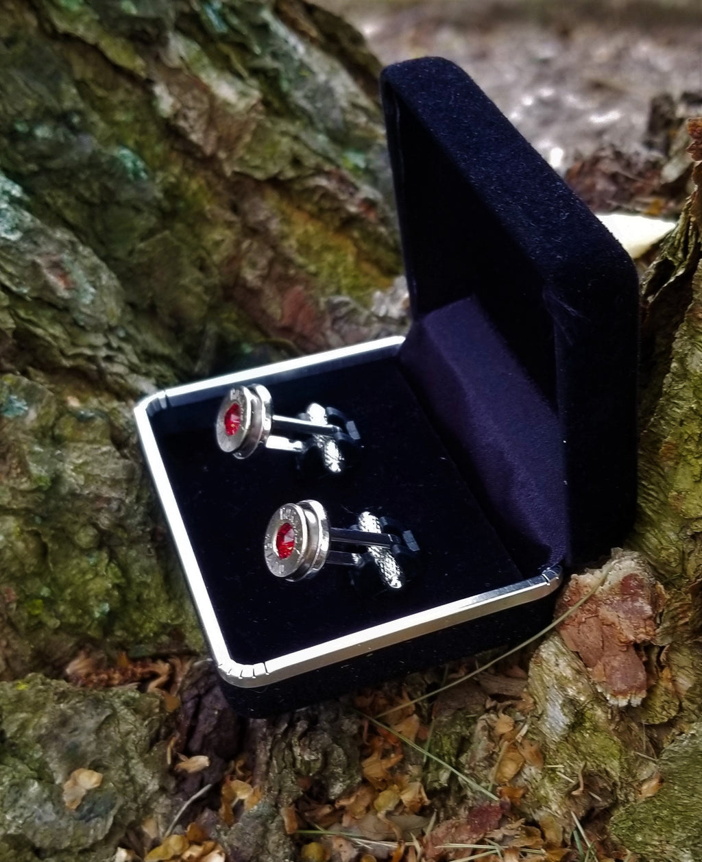 45 ACP bullet cufflinks Swarovski stone __etsy:1964164725