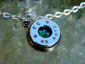 45 ACP bullet jewel necklace pendant Swarovski crystal Emerald Ultra Line __etsy:2014790933