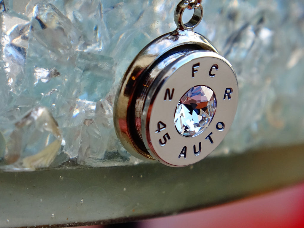 45 ACP bullet jewel necklace pendant Swarovski crystal cubic zirconia Ultra Line __etsy:1959839770