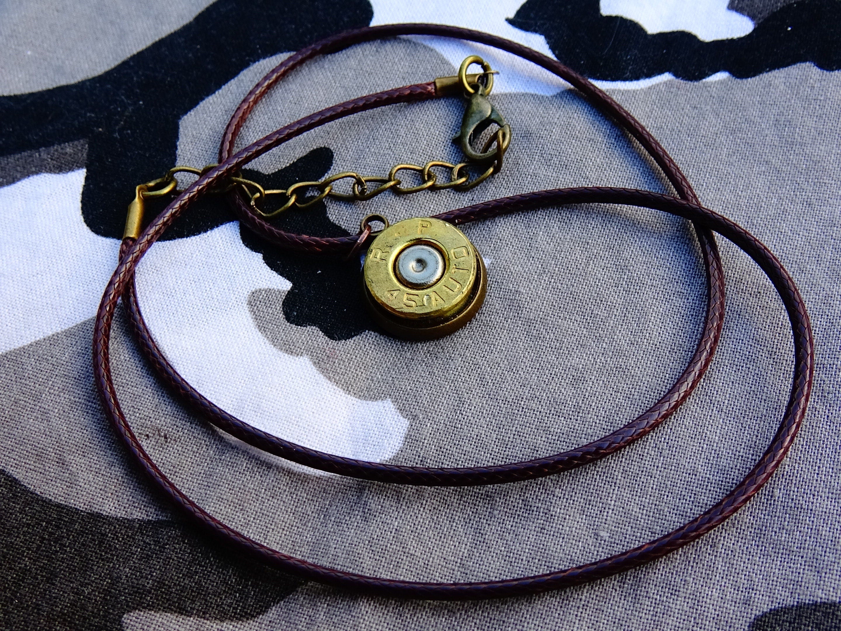 45 ACP corded necklace apocalypse edition __etsy:2007299867