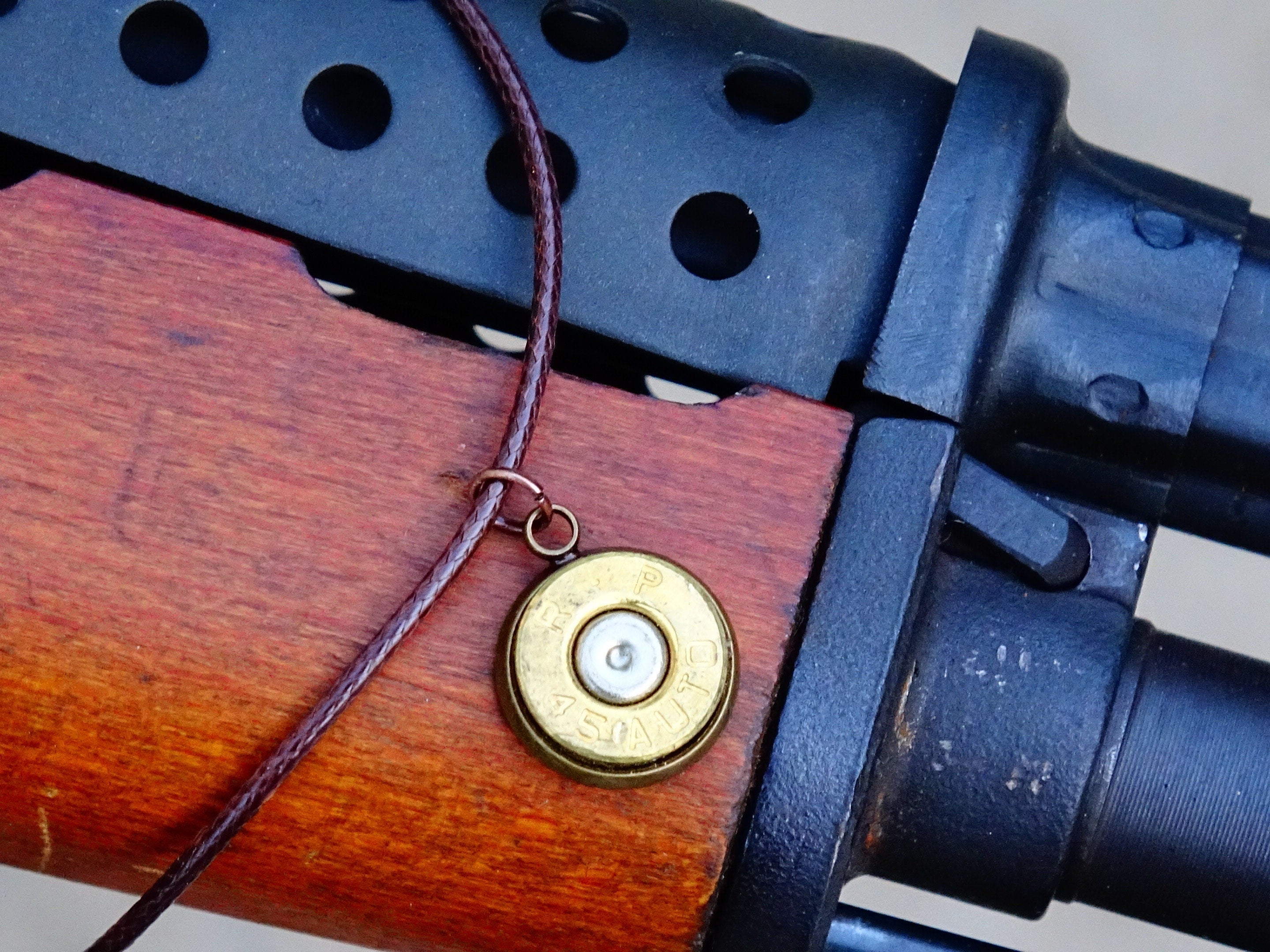45 ACP corded necklace apocalypse edition __etsy:2007300395