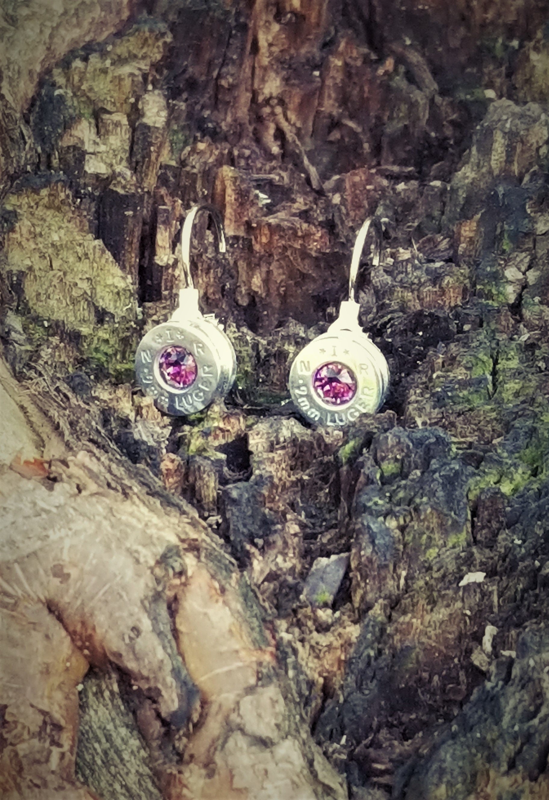 Amethyst French Clip 9mm Bullet Earrings __etsy:1923936392