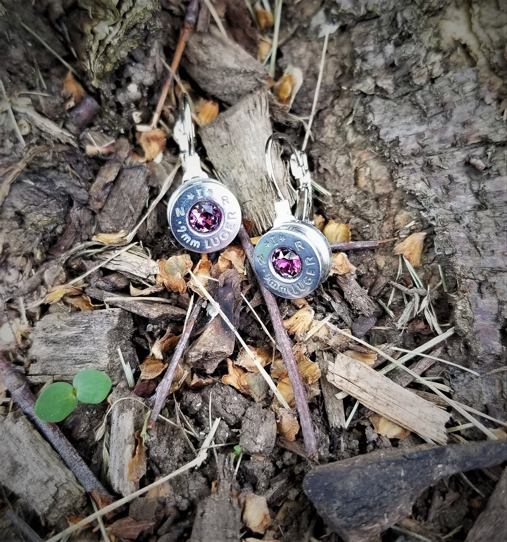 Amethyst French Clip 9mm Bullet Earrings __etsy:1923936000
