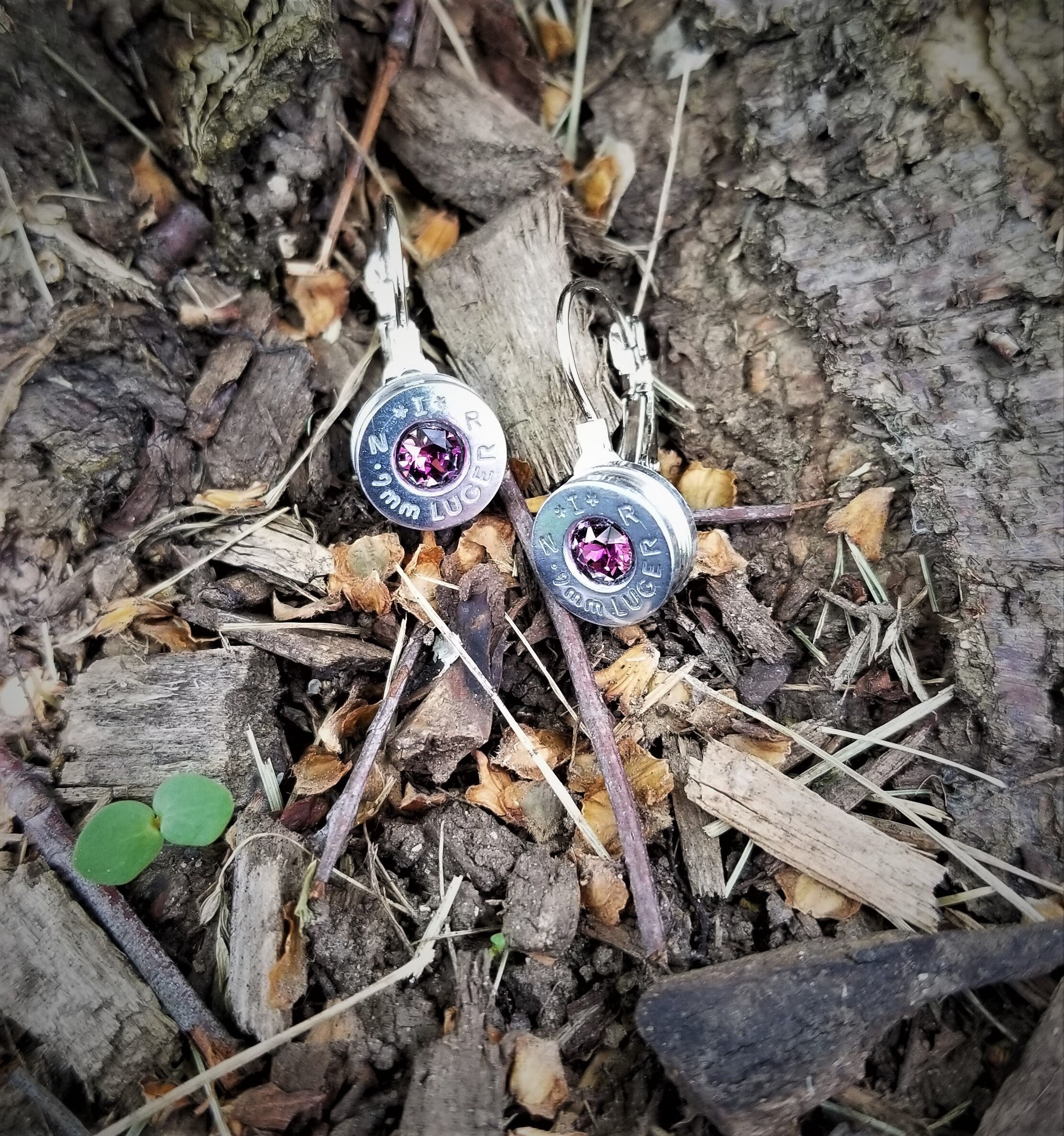 Amethyst French Clip 9mm Bullet Earrings __etsy:1923936000