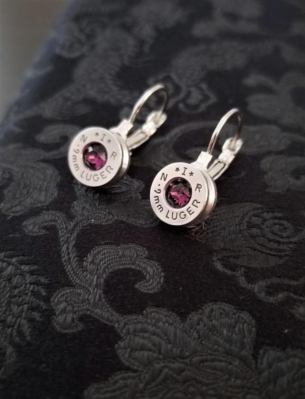 Amethyst French Clip 9mm Bullet Earrings __etsy:1971478867