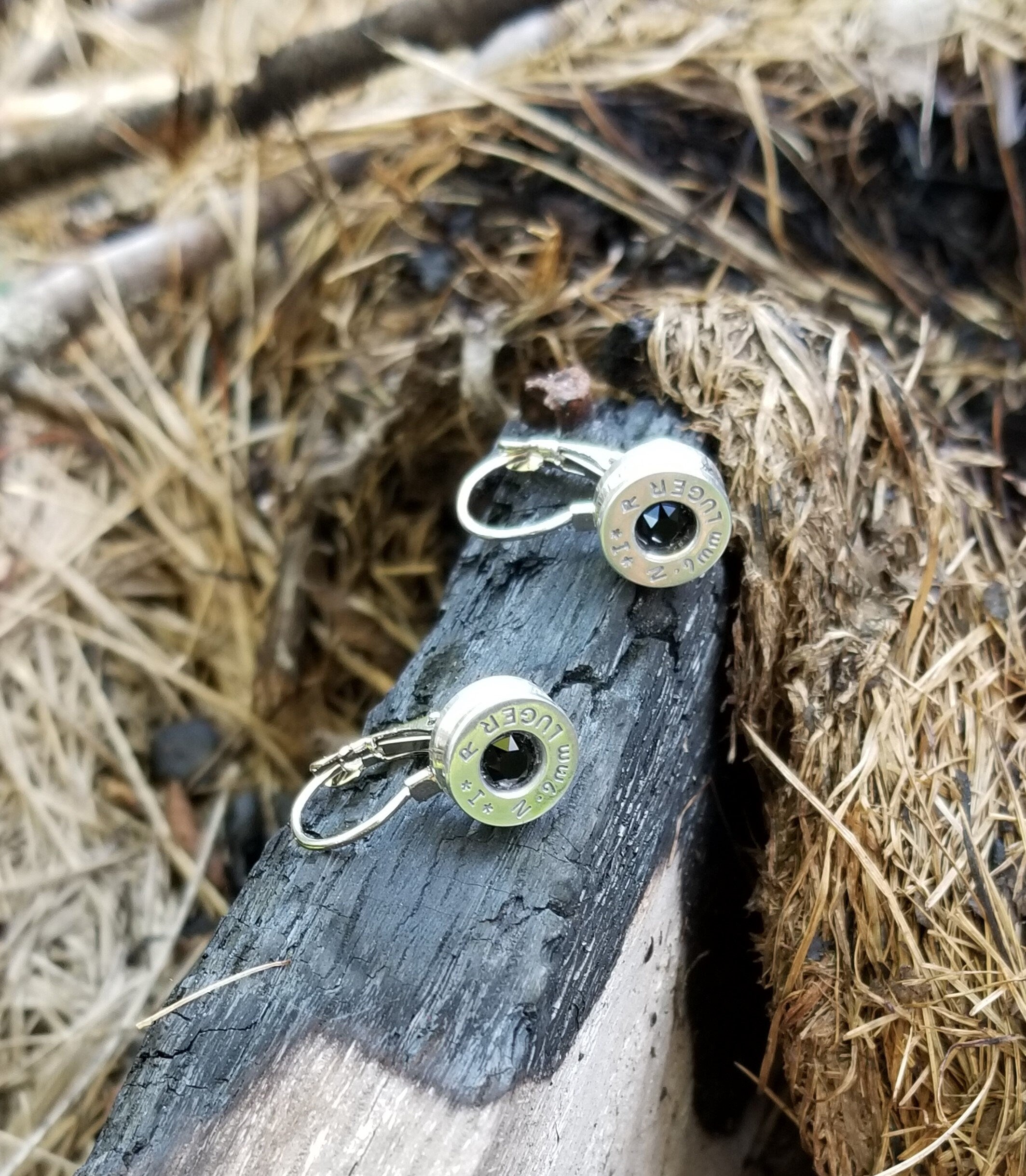 Black Onyx 9mm Bullet French Clip Earrings __etsy:1923978324