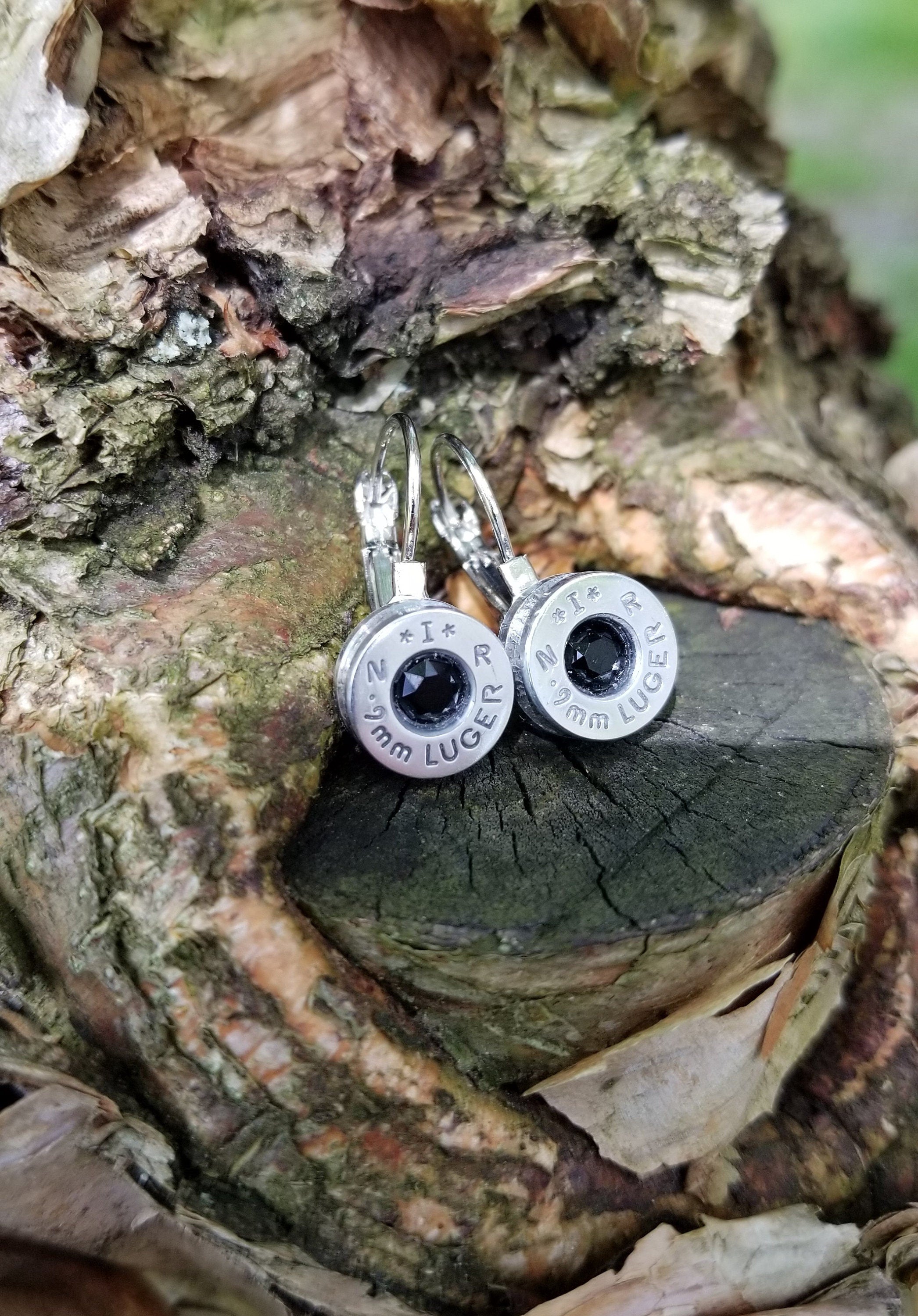 Black Onyx 9mm Bullet French Clip Earrings __etsy:1971522191