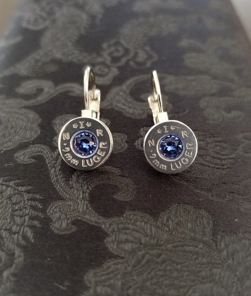 Blue 9mm Bullet French Clip Earrings __etsy:1971506137
