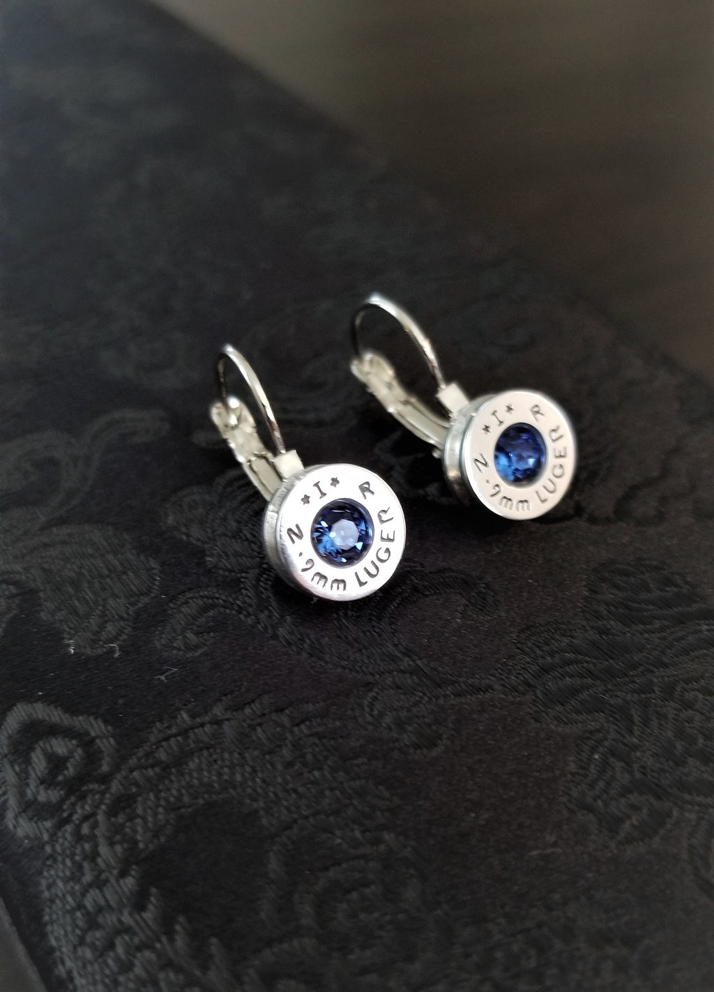 Blue 9mm Bullet French Clip Earrings __etsy:1971504789