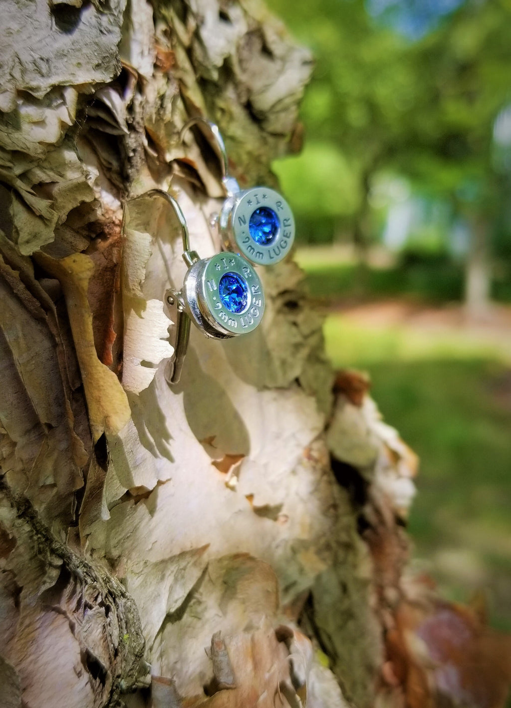 Blue 9mm Bullet French Clip Earrings __etsy:1971505019