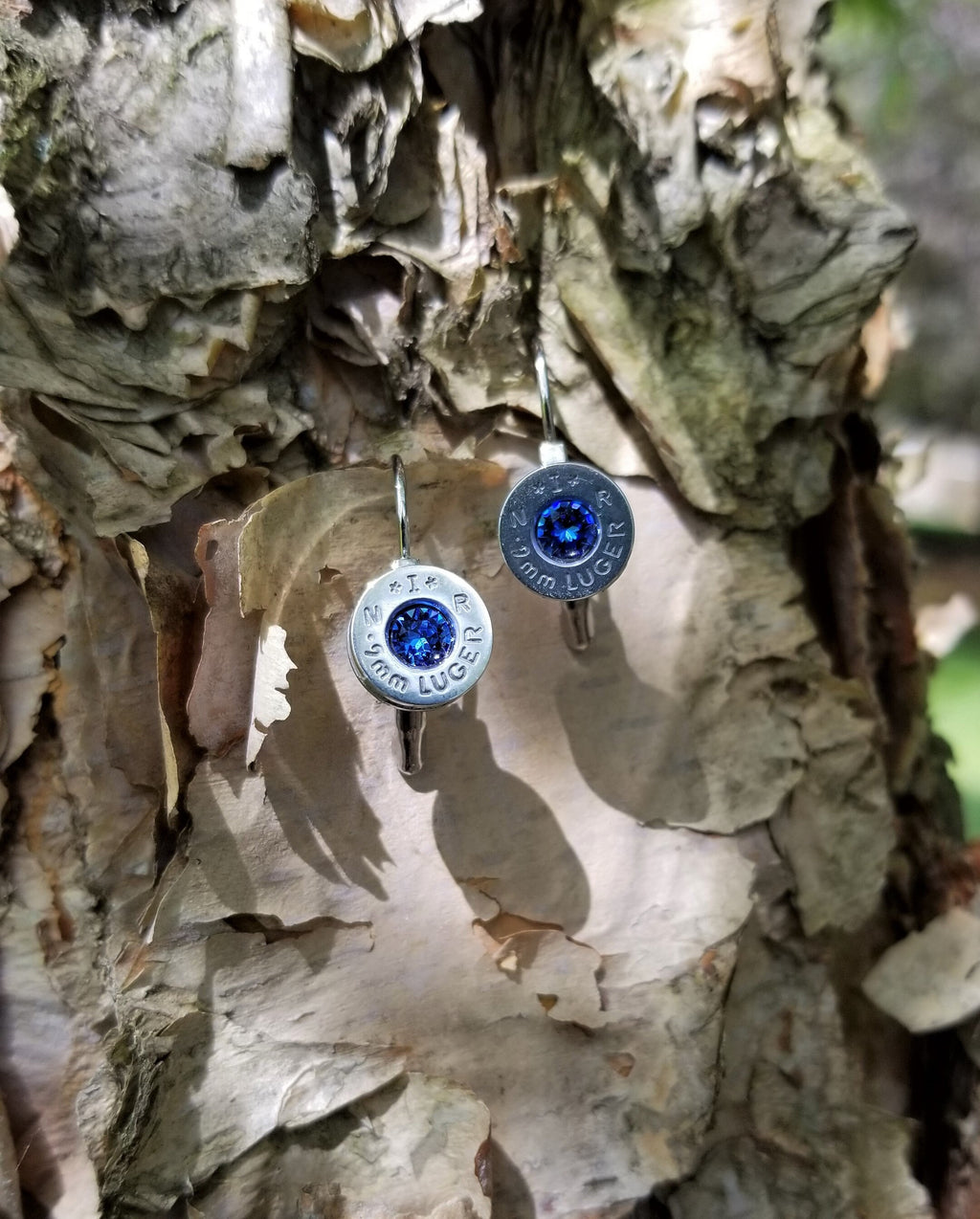 Blue 9mm Bullet French Clip Earrings __etsy:1923962012