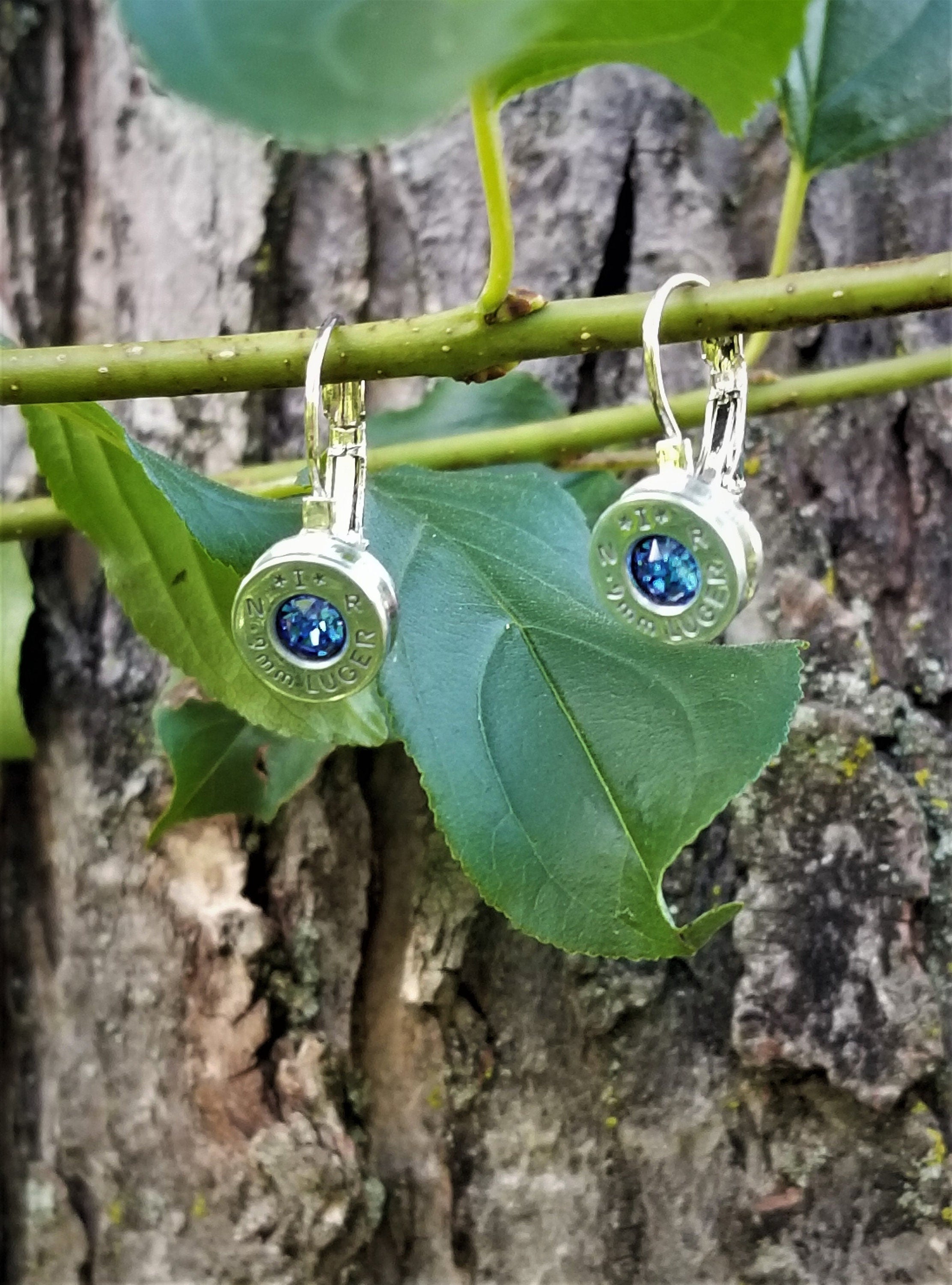 Blue 9mm Bullet French Clip Earrings __etsy:1971505437