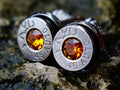 Bullet cufflinks gun metal topaz .45 ACP __etsy:2194182464