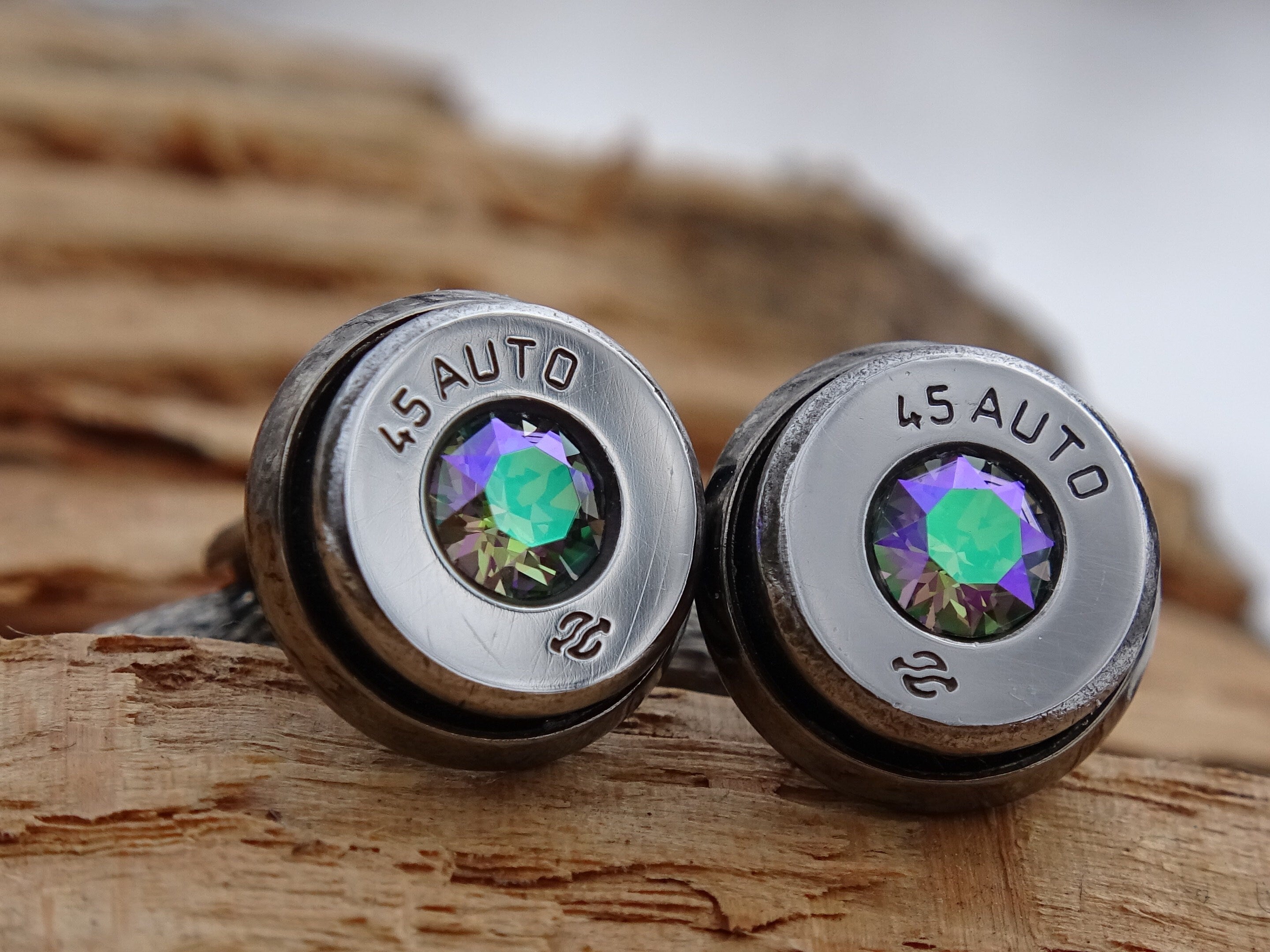 Bullet cufflinks high polished alexandrite __etsy:2821333065