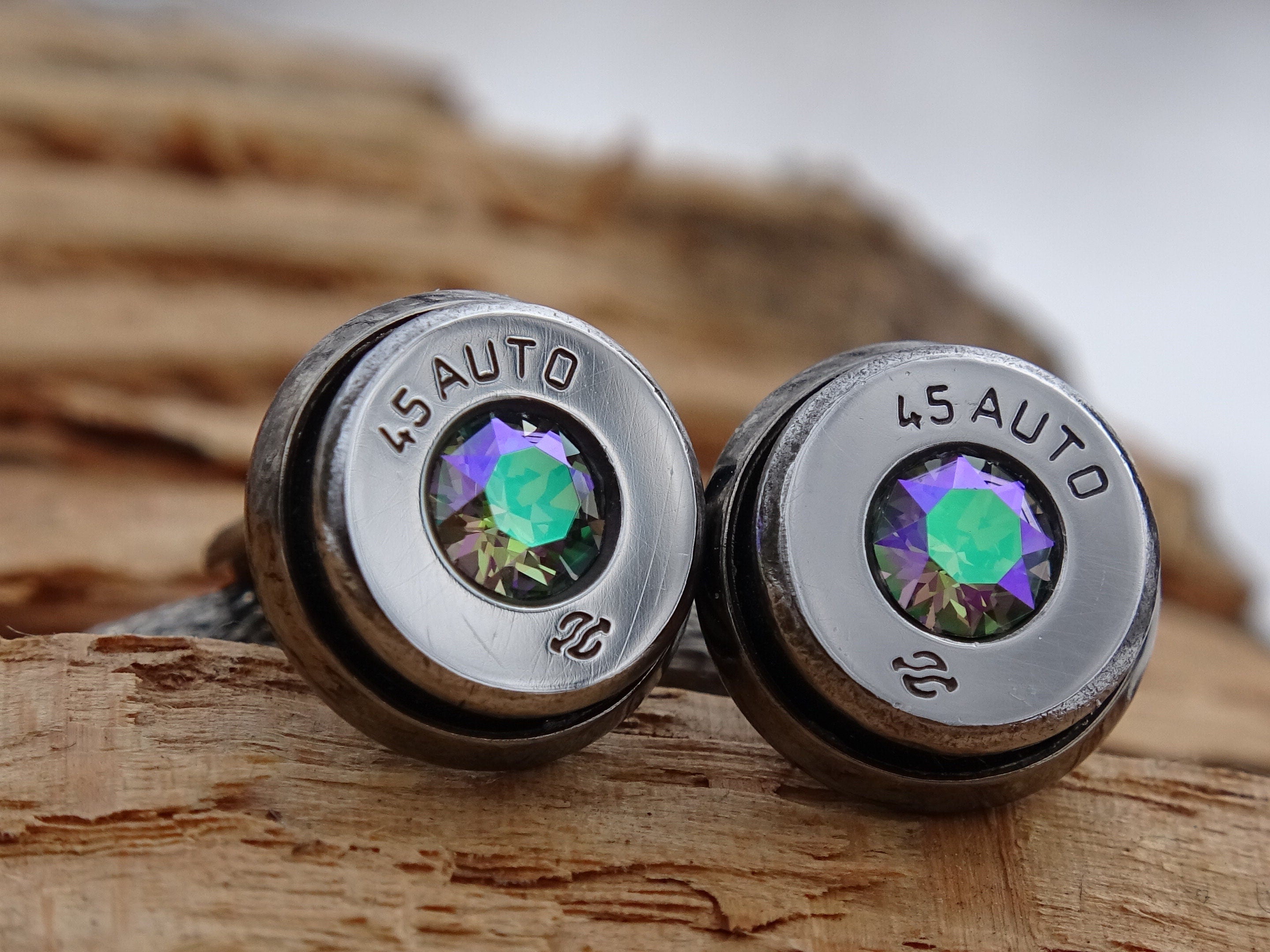 Bullet cufflinks high polished alexandrite __etsy:2773641676