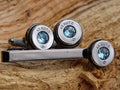 Bullet cufflinks high polished aqua marine __etsy:2821603649