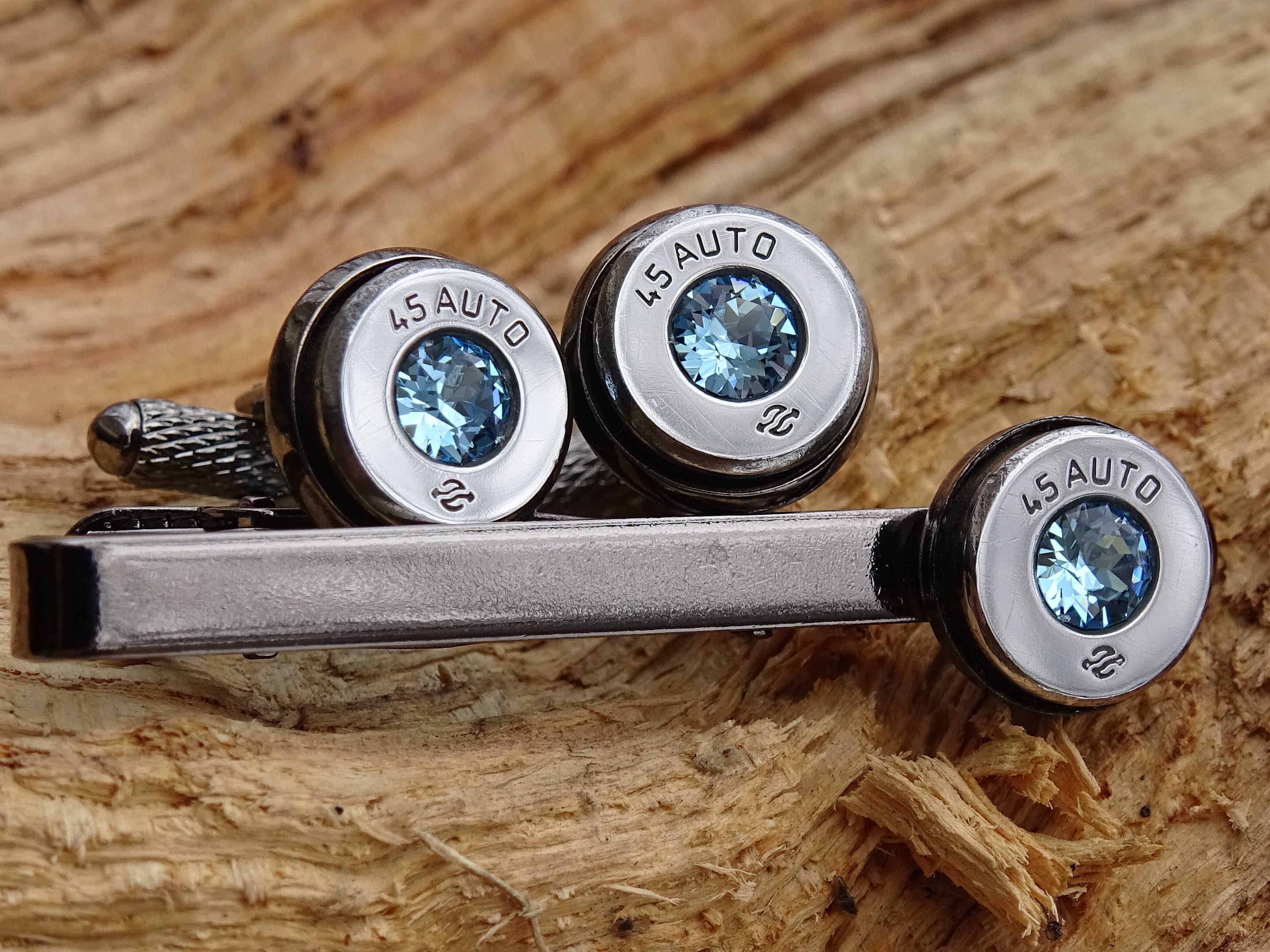 Bullet cufflinks high polished aqua marine __etsy:2821603649