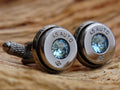 Bullet cufflinks high polished aqua marine __etsy:2821611079