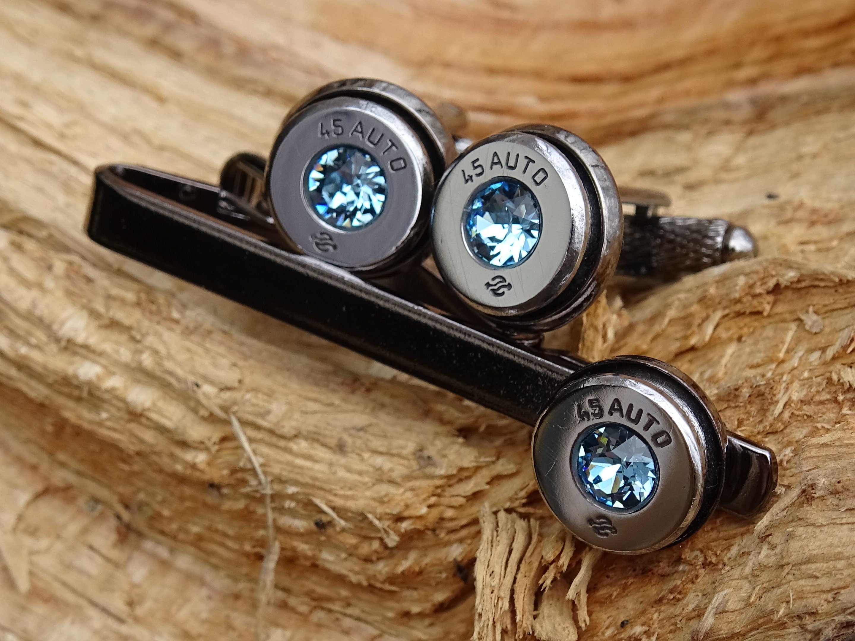 Bullet cufflinks high polished aqua marine __etsy:2821604153