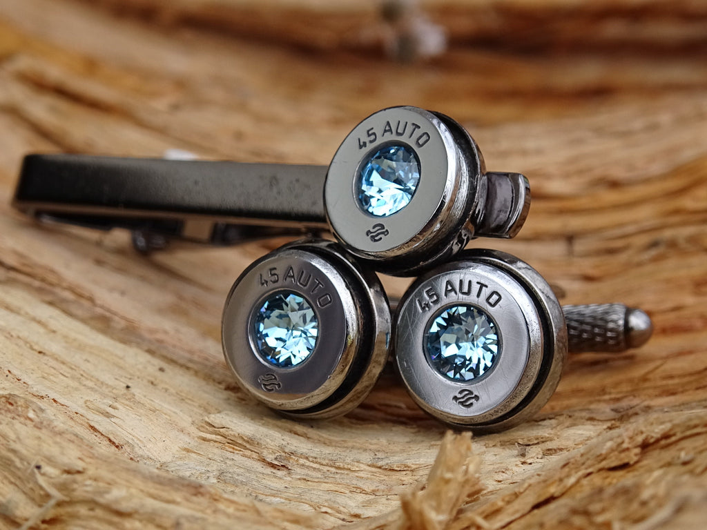 Bullet cufflinks high polished aqua marine __etsy:2773922472