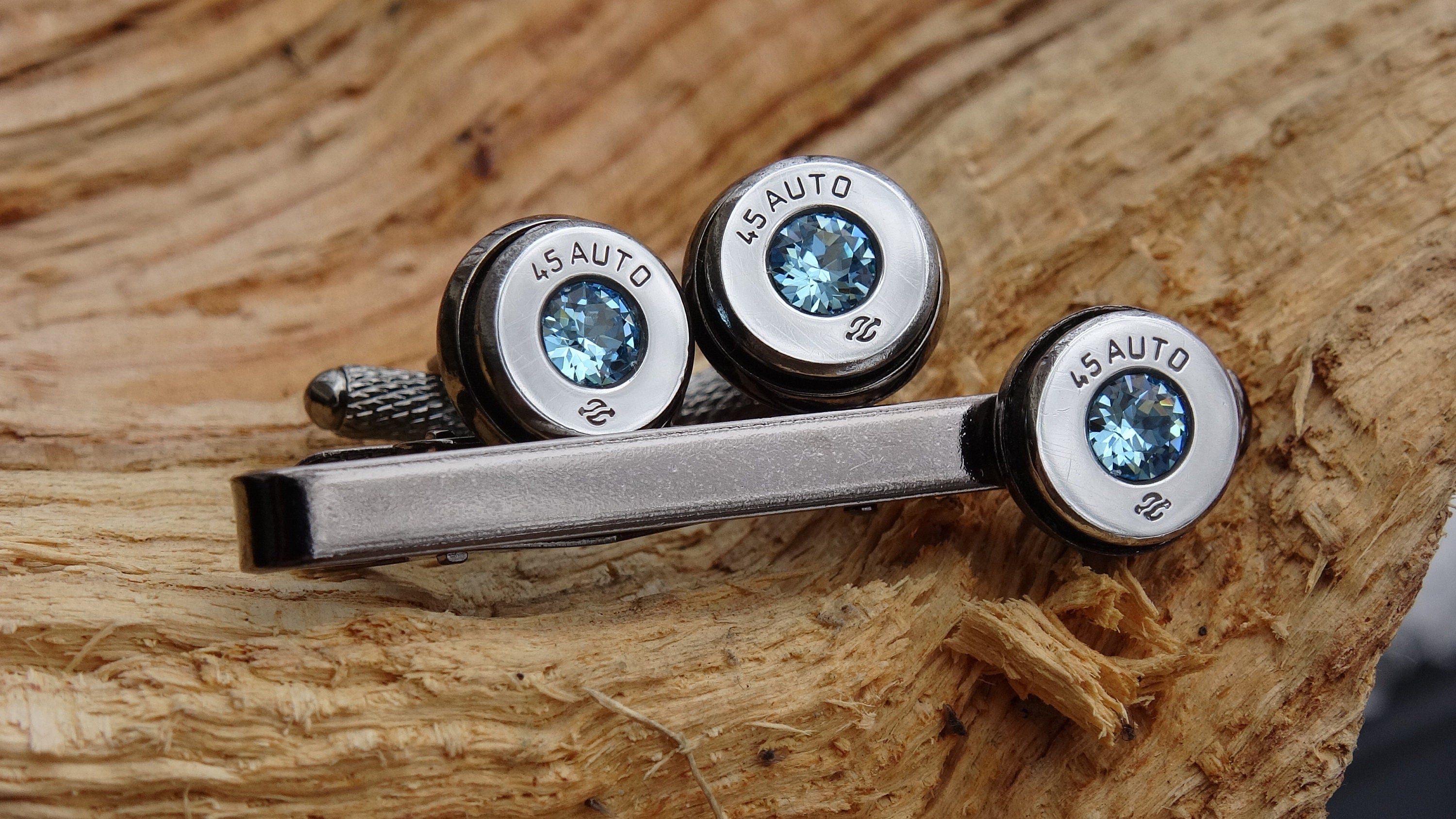 Bullet cufflinks high polished aqua marine __etsy:2773920636