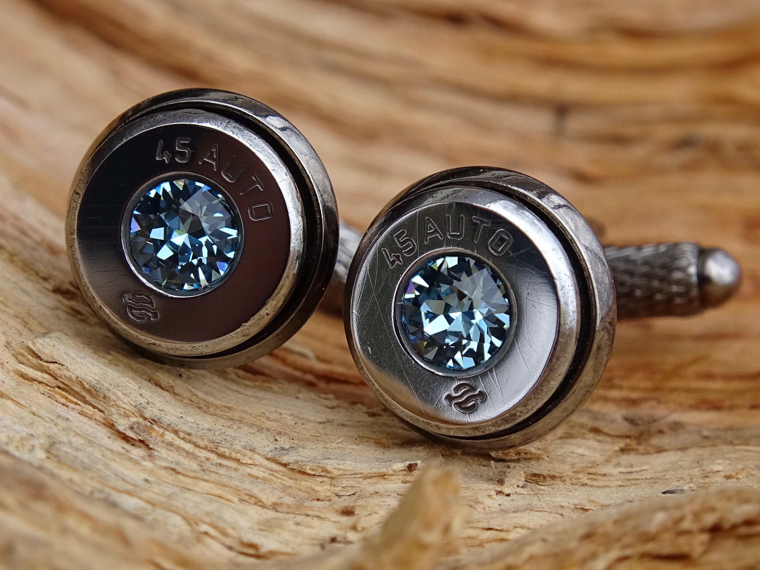 Bullet cufflinks high polished aqua marine __etsy:2773922178