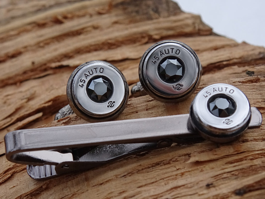 Bullet cufflinks high polished black onyx __etsy:2821309297