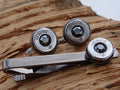 Bullet cufflinks high polished black onyx __etsy:2821309297