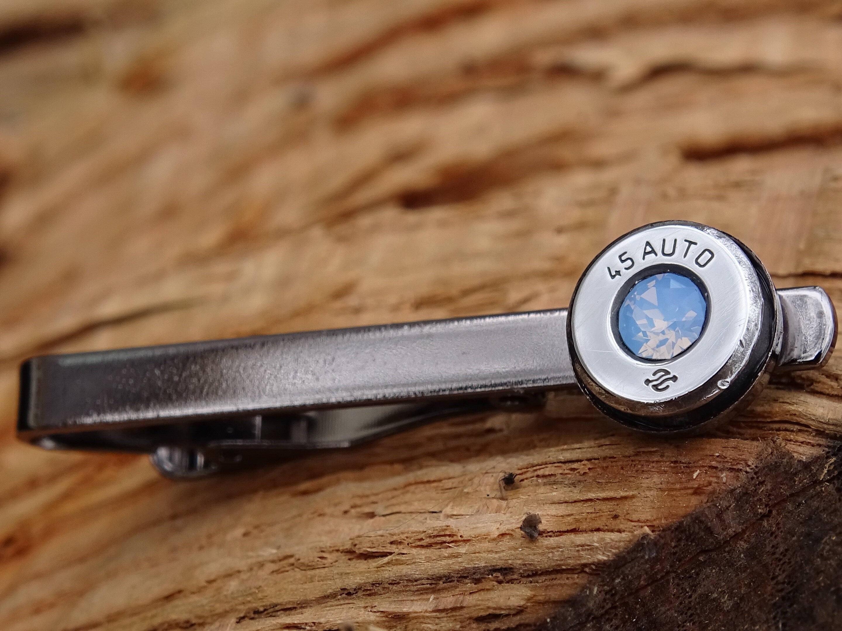Bullet cufflinks high polished blue opal __etsy:2821660715
