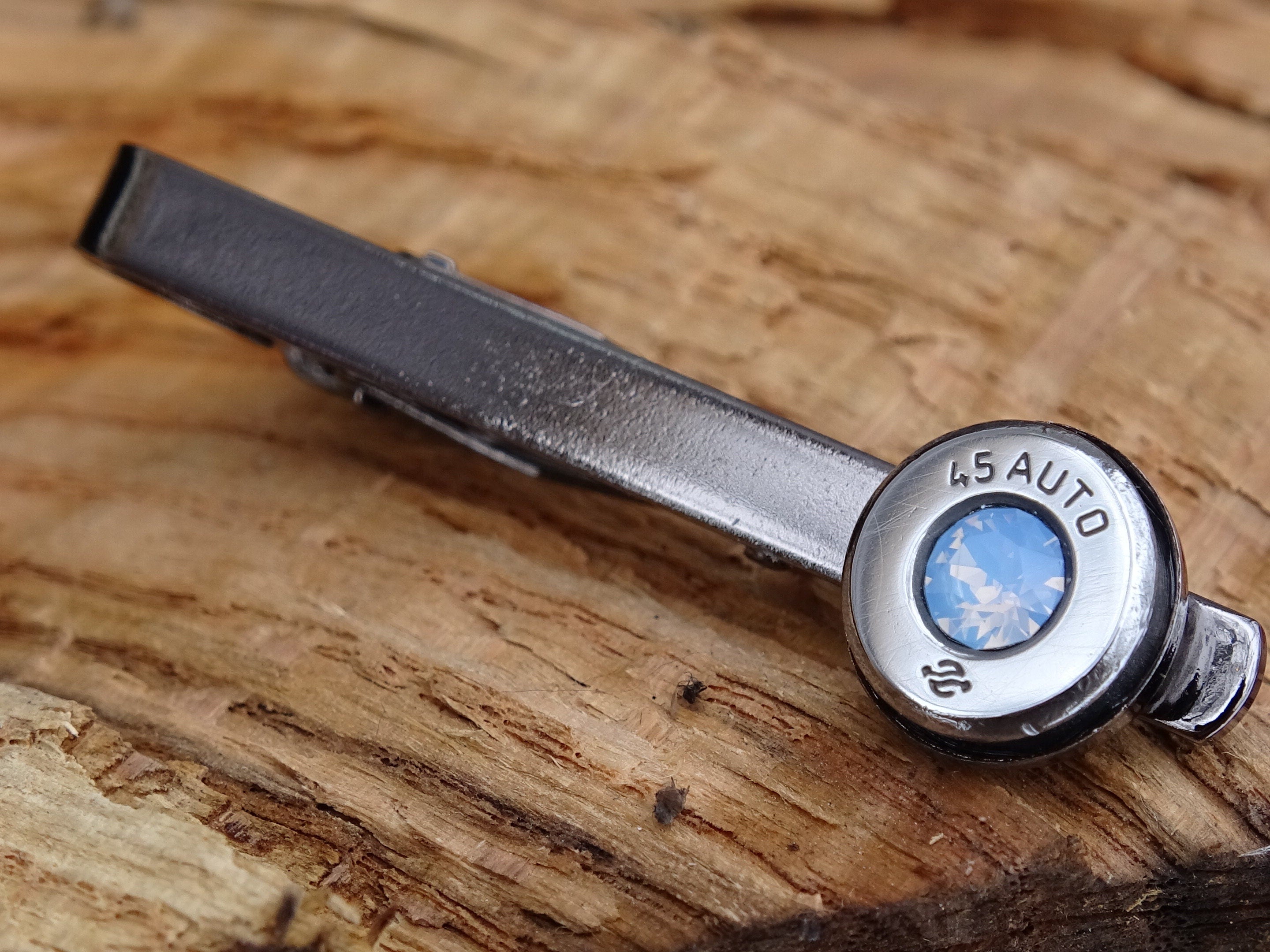 Bullet cufflinks high polished blue opal __etsy:2773978506