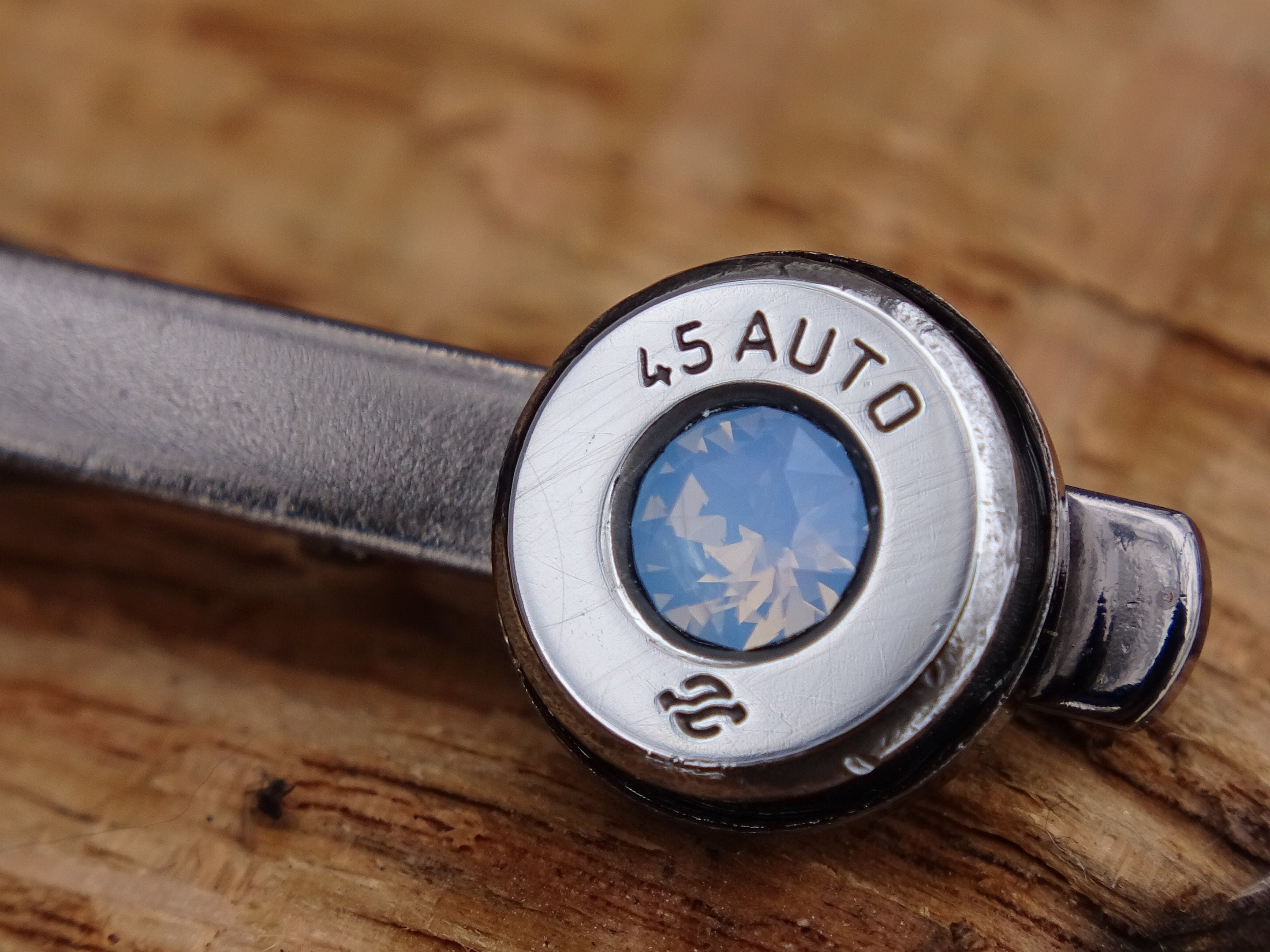 Bullet cufflinks high polished blue opal __etsy:2821661199