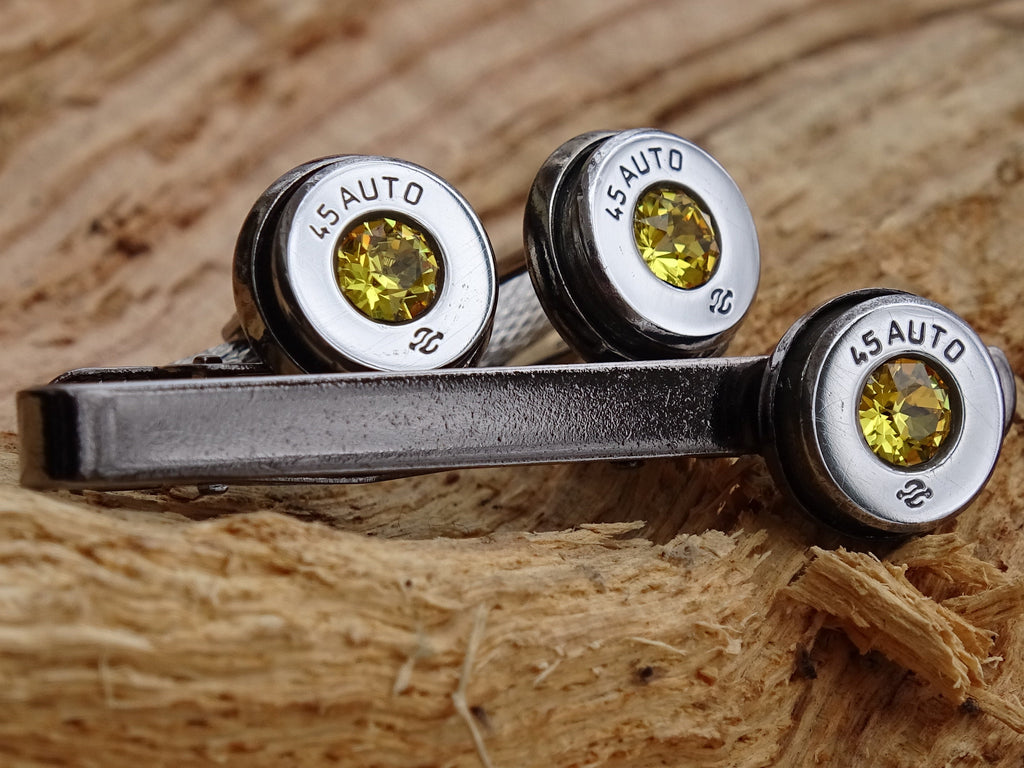 Bullet cufflinks high polished citrine __etsy:2774012872