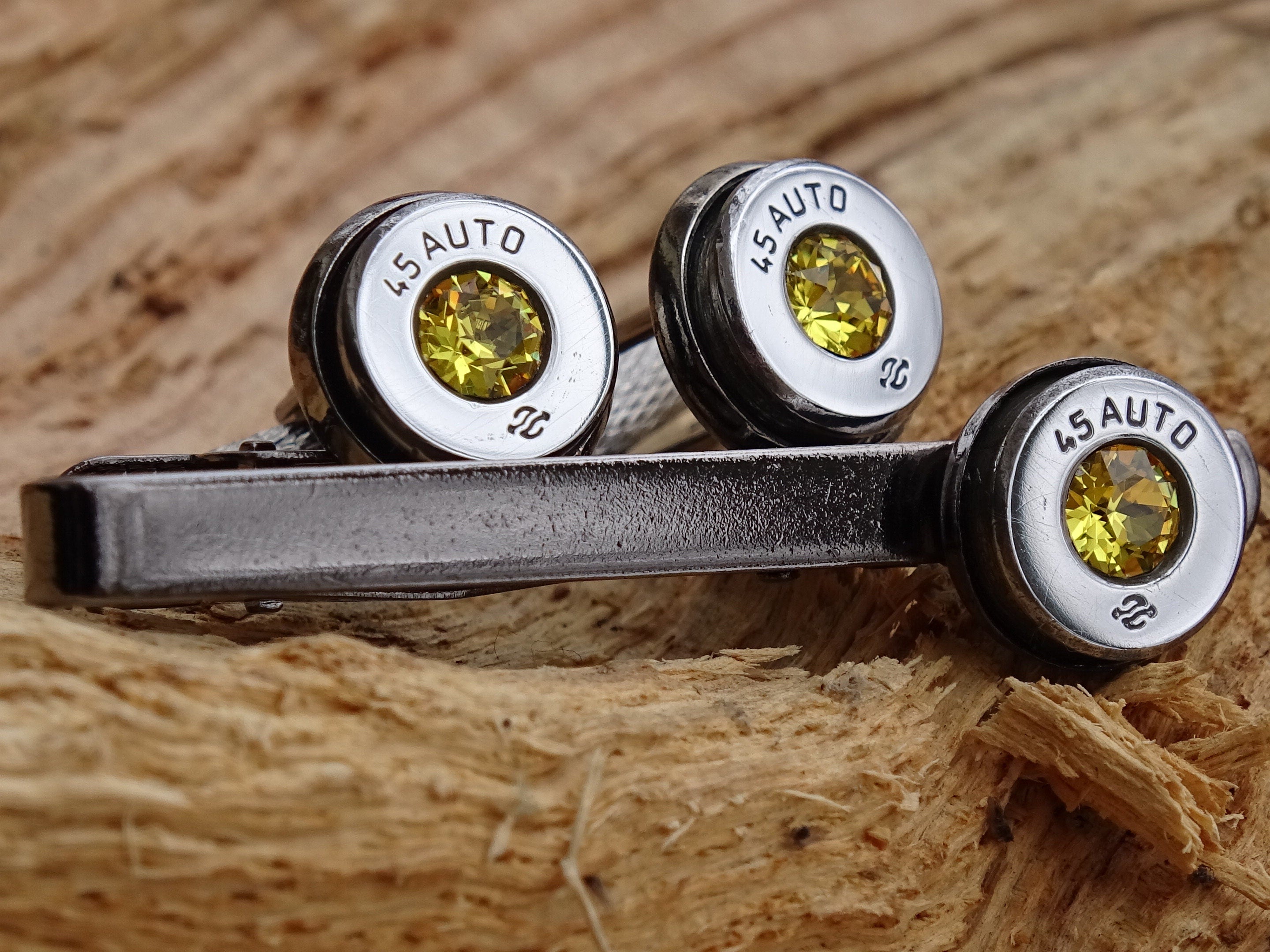 Bullet cufflinks high polished citrine __etsy:2774012872
