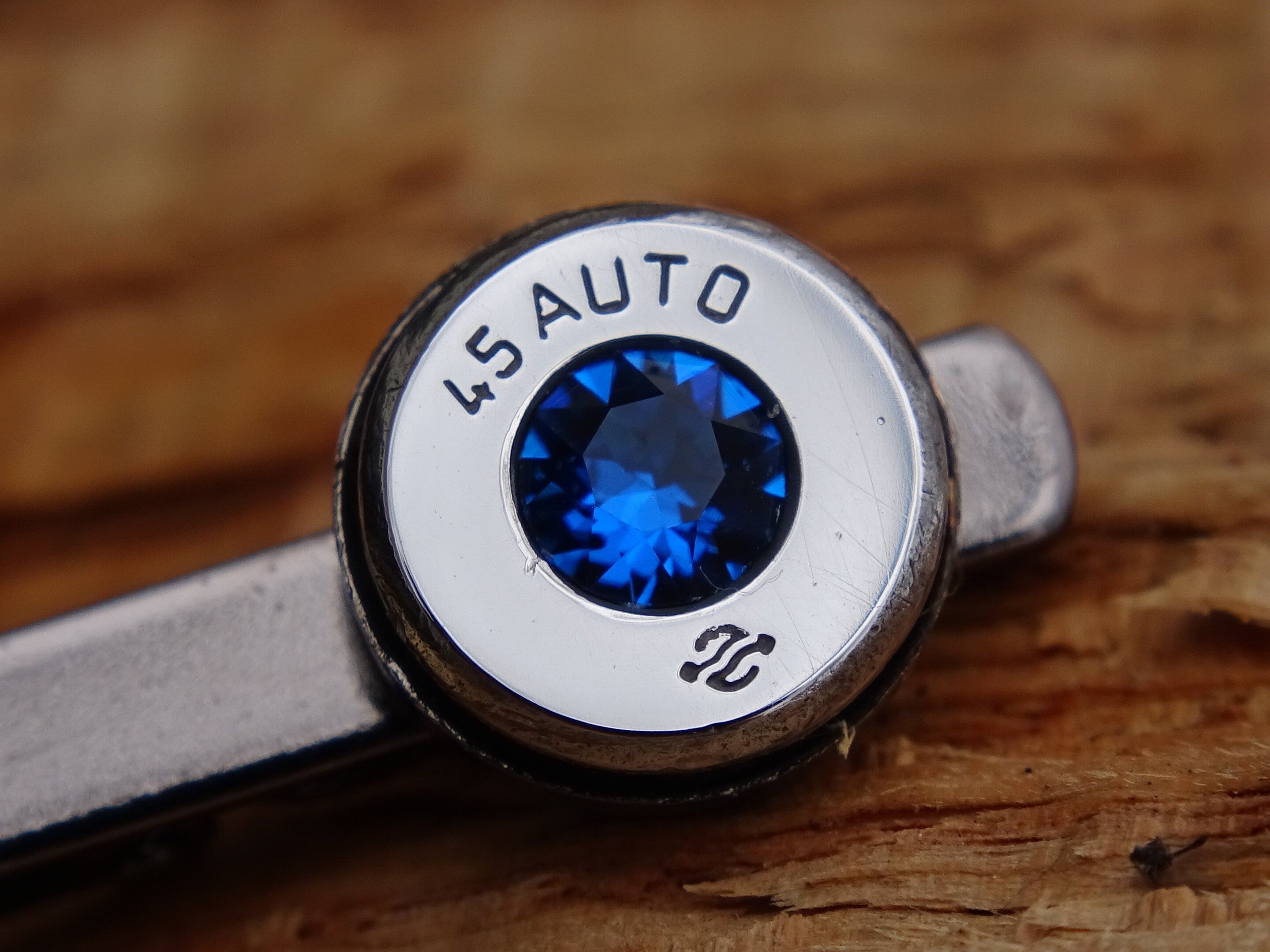 Bullet cufflinks high polished copri blue __etsy:2773938476