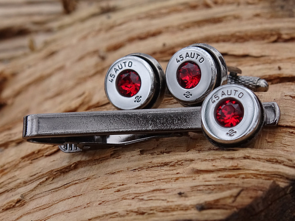 Bullet cufflinks high polished garnet __etsy:2773786284