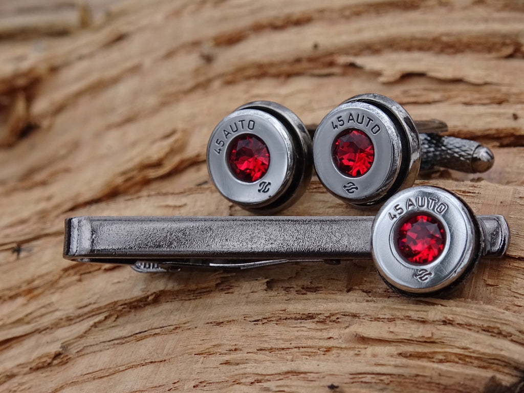 Bullet cufflinks high polished garnet __etsy:2773786432