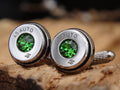 Bullet cufflinks high polished green __etsy:2821717037