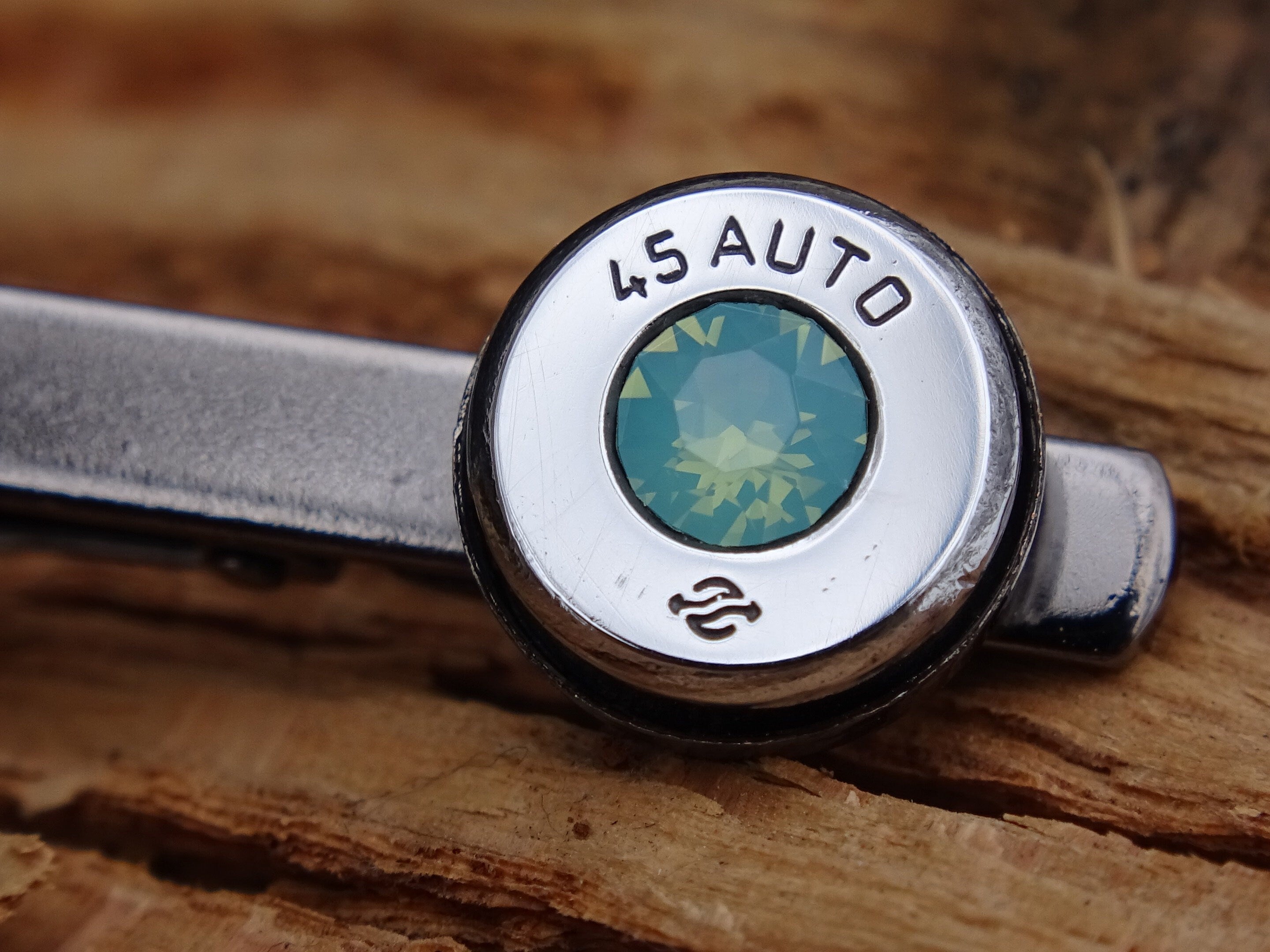 Bullet cufflinks high polished green opal __etsy:2821671757