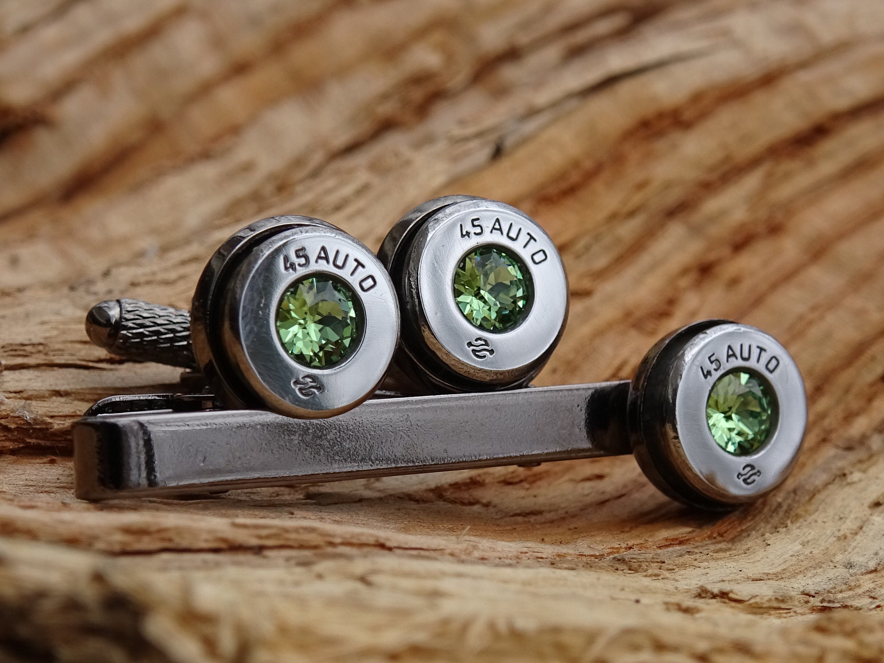 Bullet cufflinks high polished peridot __etsy:2821635529