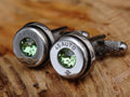 Bullet cufflinks high polished peridot __etsy:2821641269