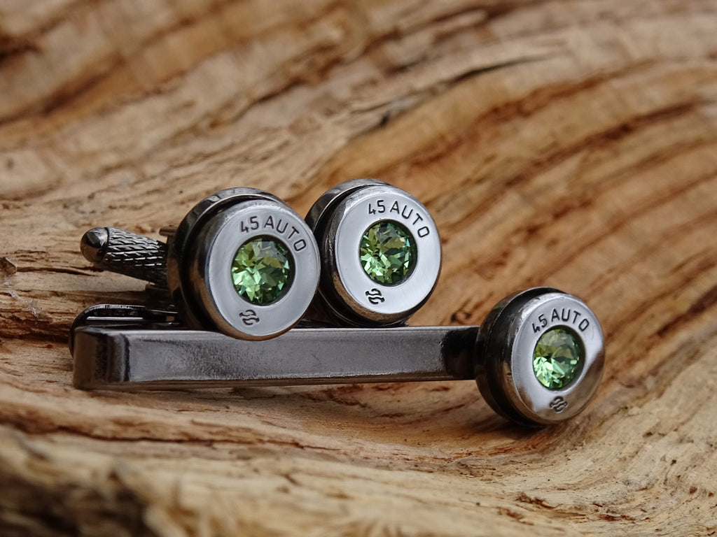 Bullet cufflinks high polished peridot __etsy:2821635823