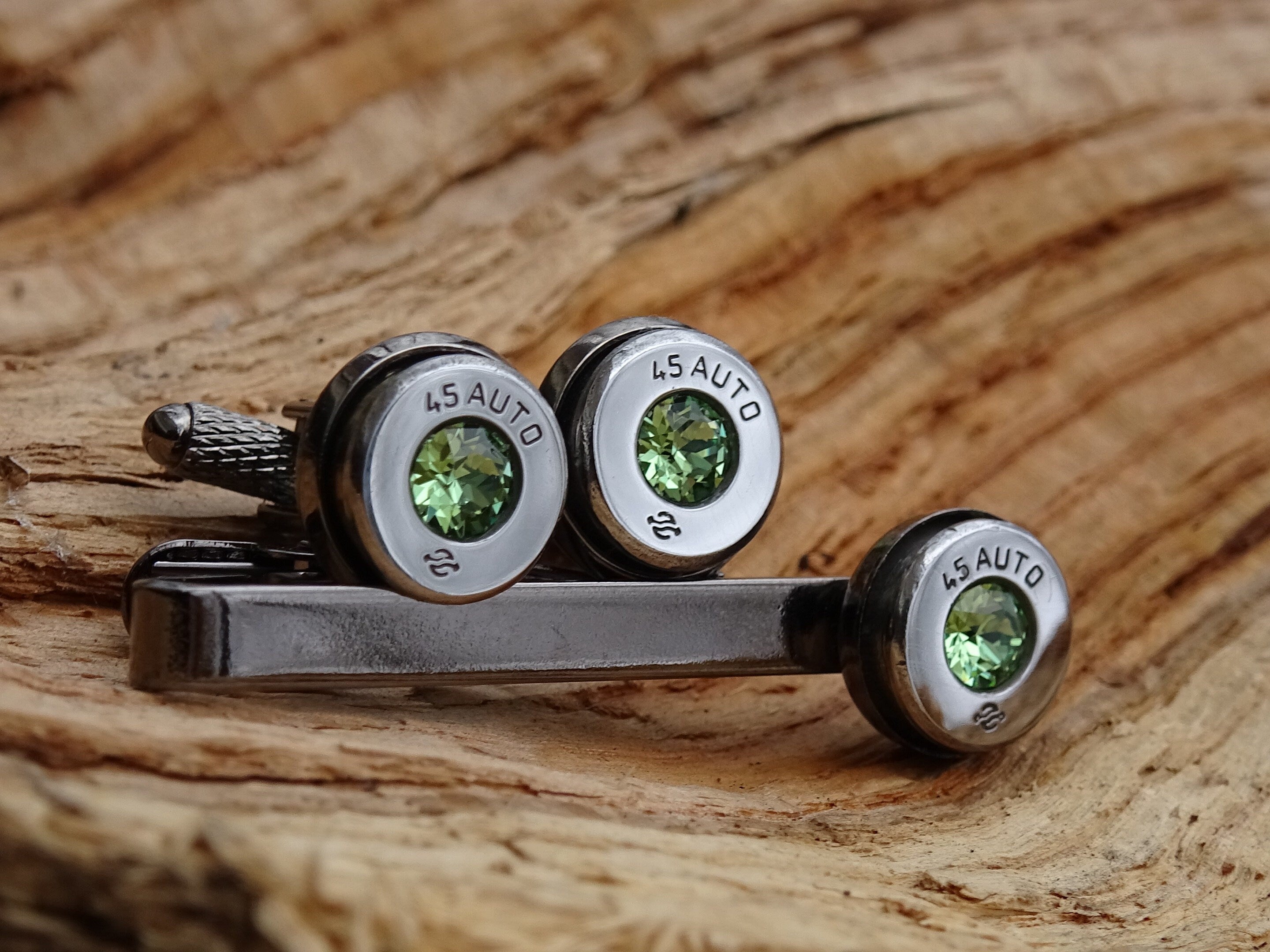 Bullet cufflinks high polished peridot __etsy:2821635823