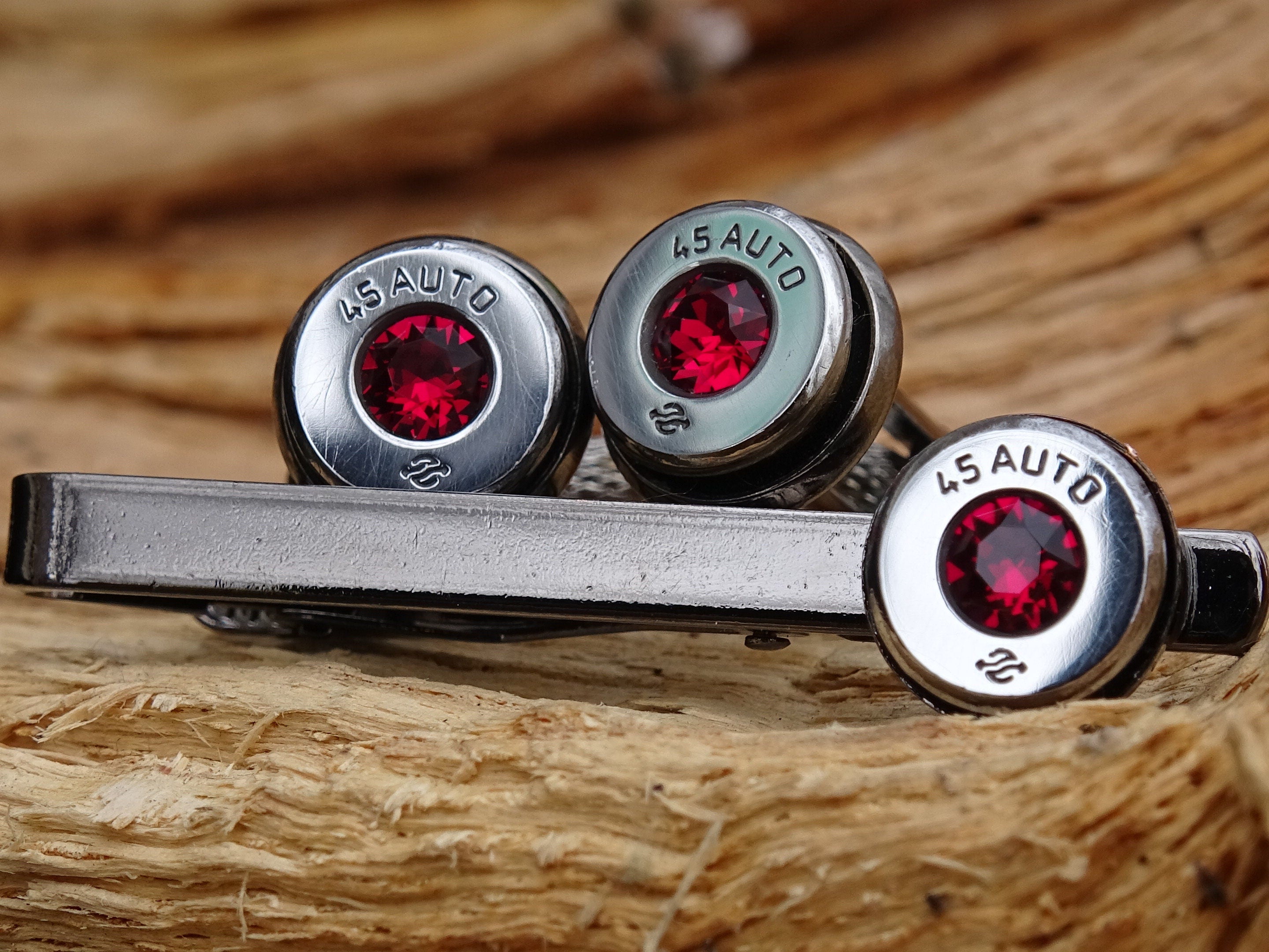 Bullet cufflinks high polished ruby __etsy:2773931058