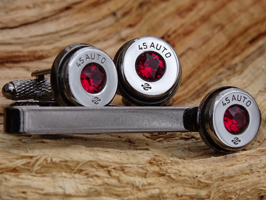 Bullet cufflinks high polished ruby __etsy:2773931144