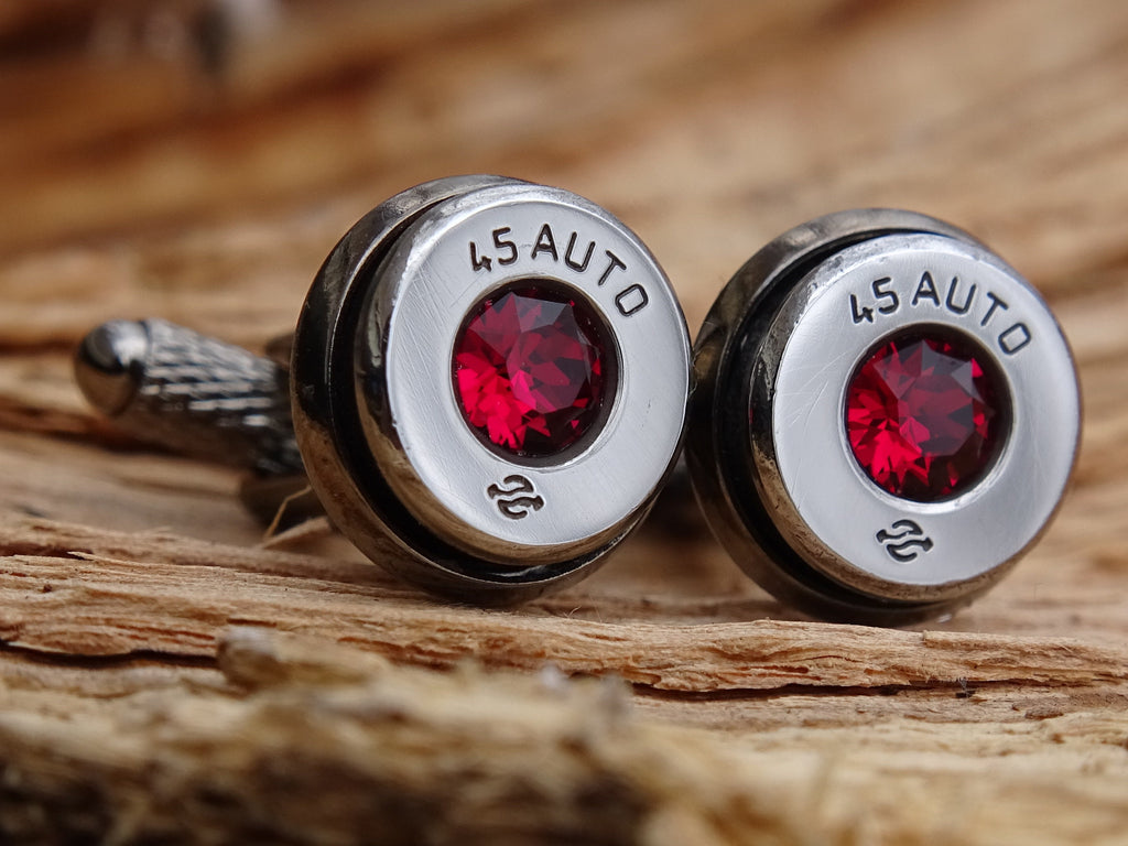 Bullet cufflinks high polished ruby __etsy:2773931920