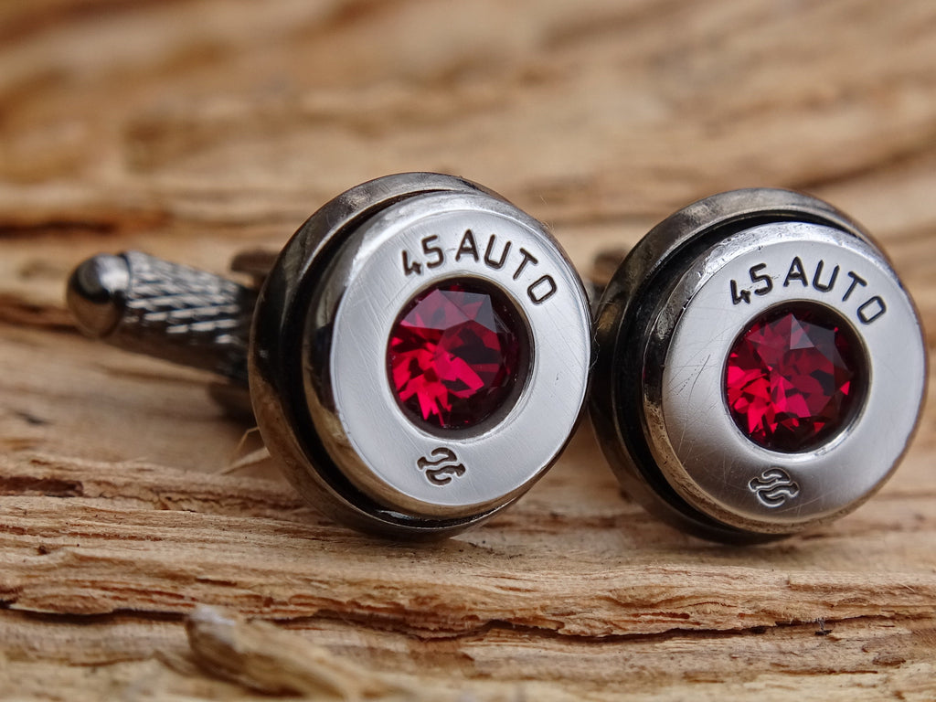 Bullet cufflinks high polished ruby __etsy:2821614885