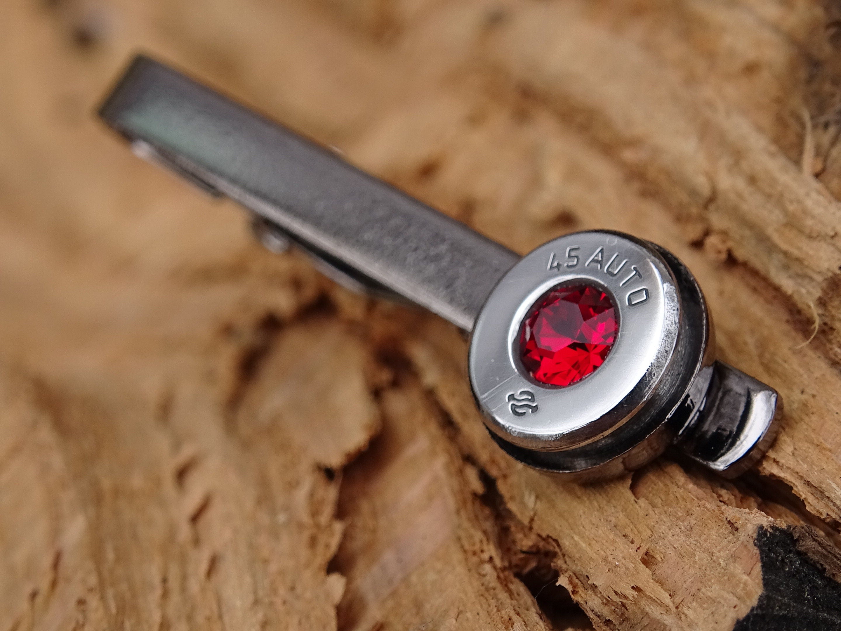 Bullet cufflinks high polished siam red __etsy:2821952913