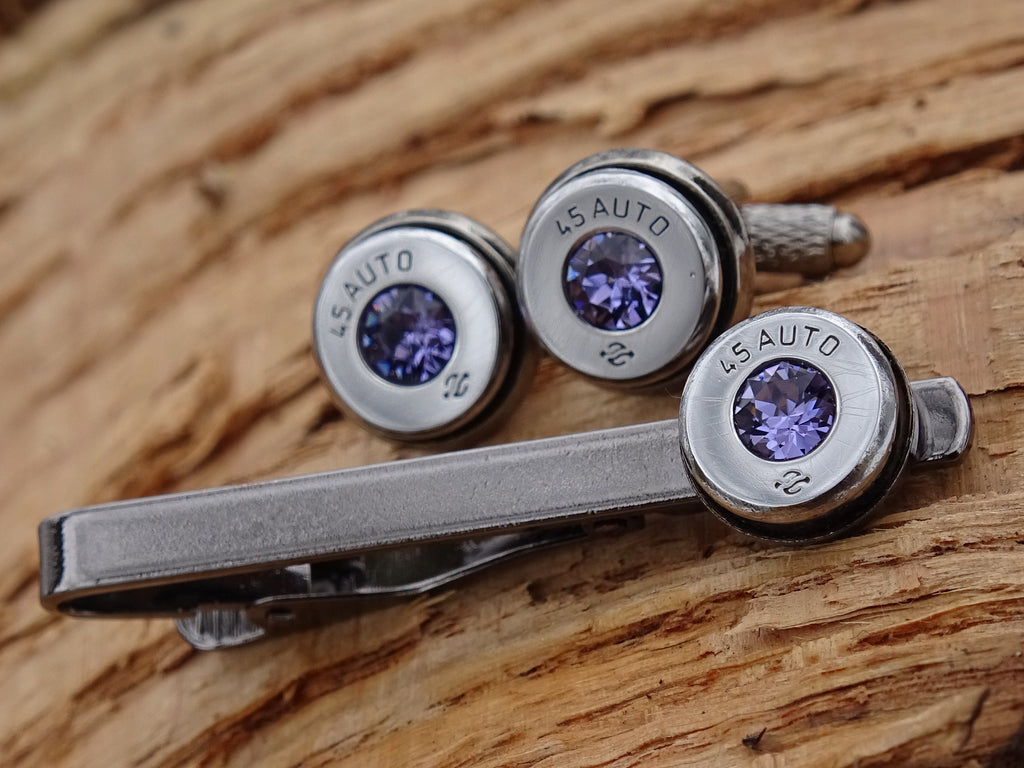 Bullet cufflinks high polished tanzanite __etsy:2773821154