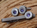 Bullet cufflinks high polished tanzanite __etsy:2773821154